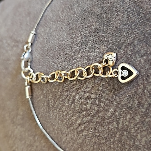 BRIGHTON Heart in a Circle Crystal Silver Plated Chain Necklace - Picture 7 of 9